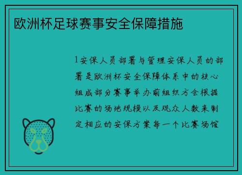 欧洲杯足球赛事安全保障措施